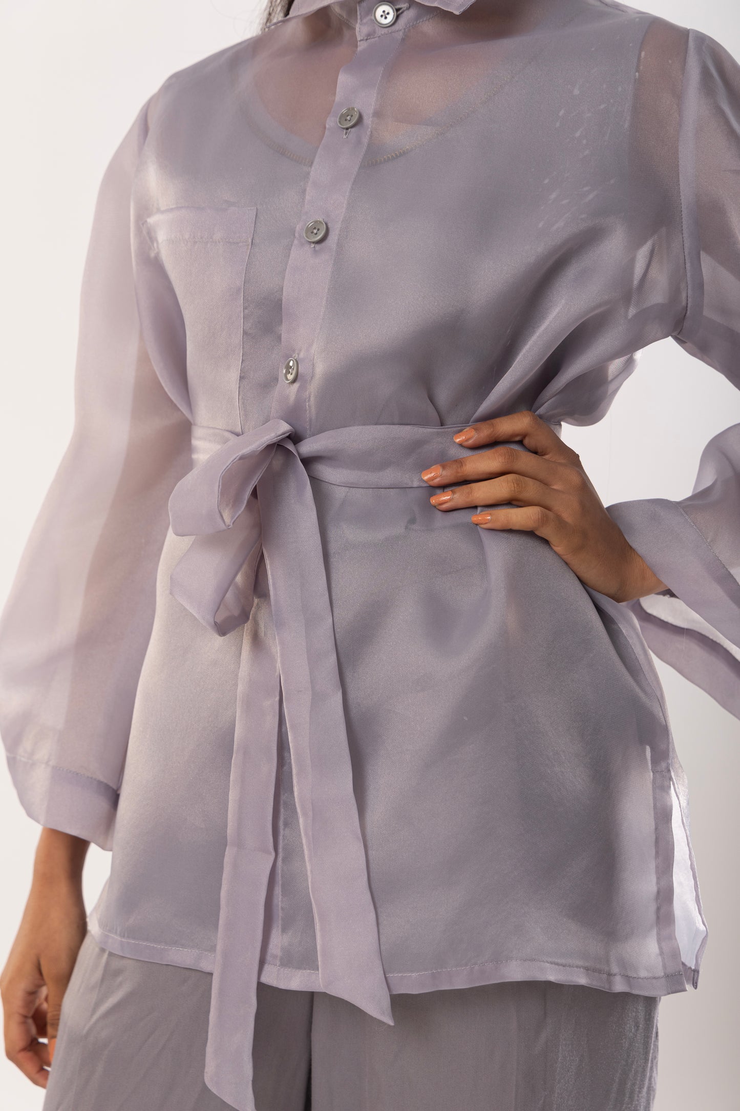 Chic Sheer Belted co-ord set