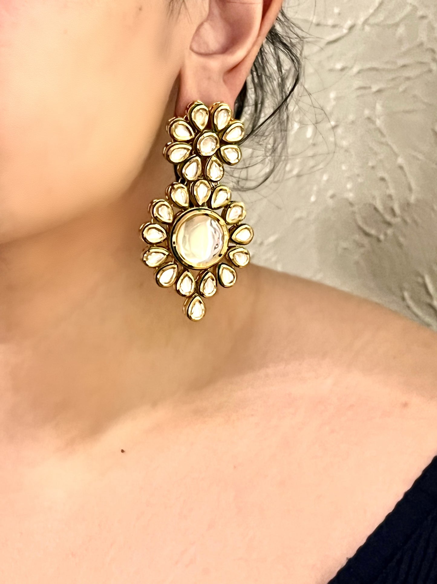 Kundan Flower earrings