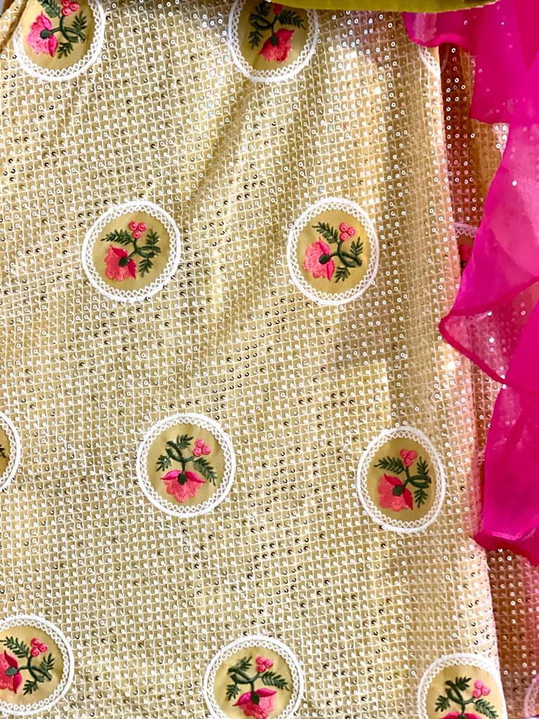 Yellow sequin set