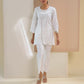 Cotton Evelyn White Top With Evelyn White Bell Bottom
