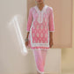 Cotton Pink Kurta With Pink Pant