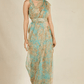 Sky Blue Printed Saree Set