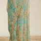 Sky Blue Printed Saree Set