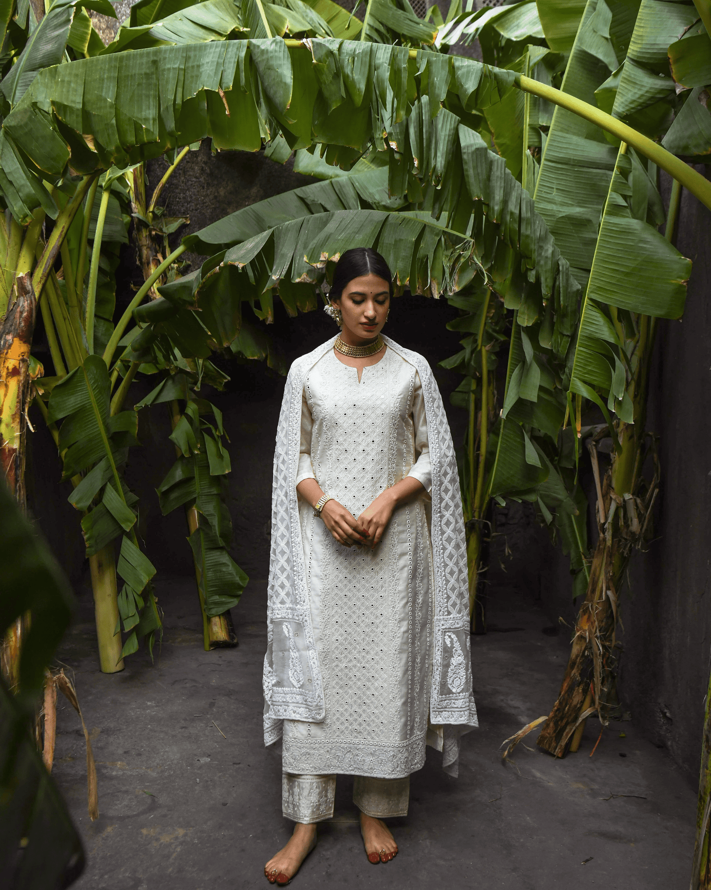 Rooh Chikankari & Mirror Kurta Set