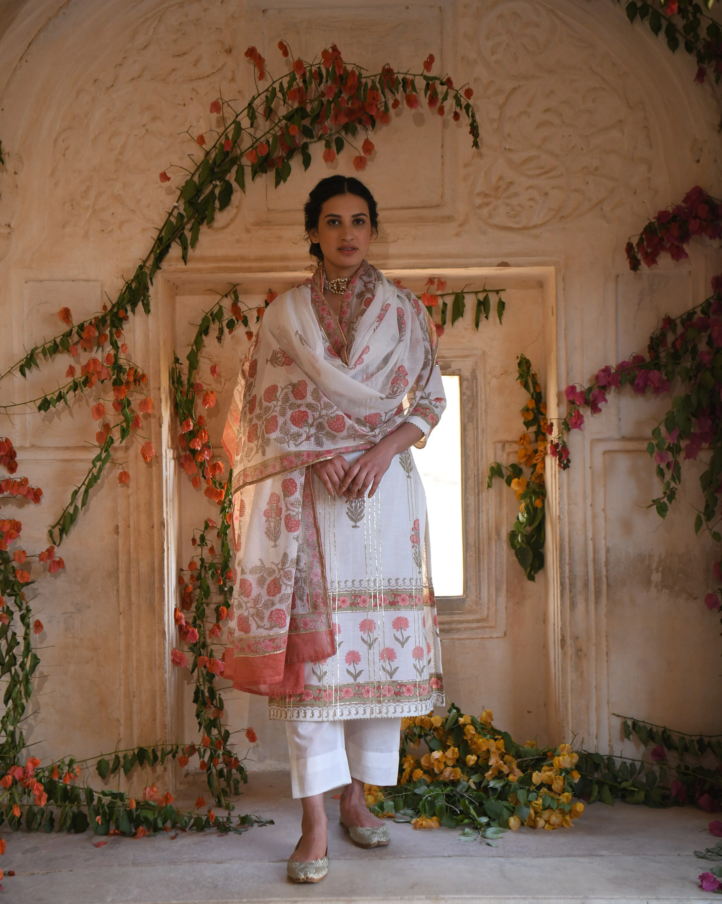 Peach Meher Kurta Set