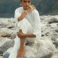 Cotton Evelyn White Top With Evelyn White Bell Bottom