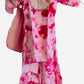 Pink Tie dye peplum kurta with duppata