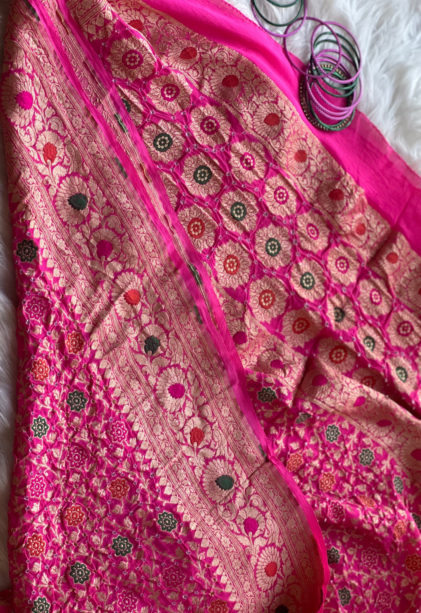 Rose Pink Banarsi Dupatta