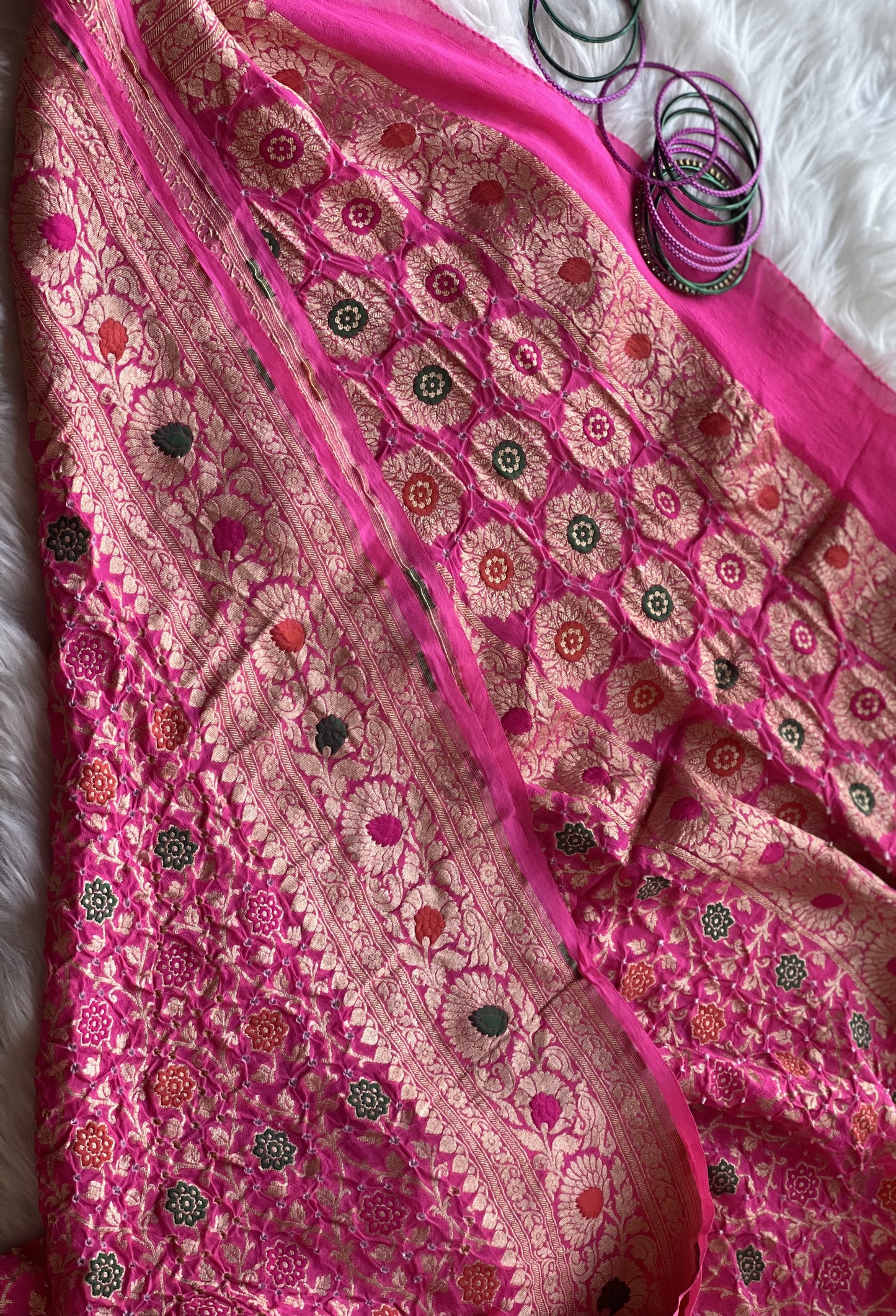 Rose Pink Banarsi Dupatta