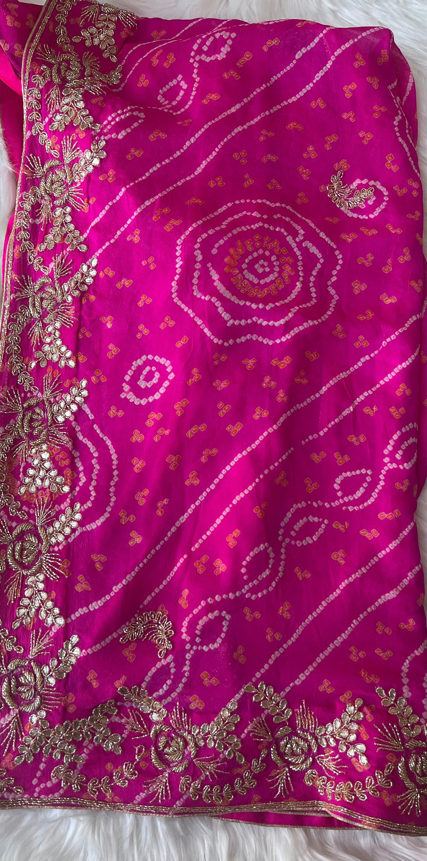 Hot Pink zardosi dupatta