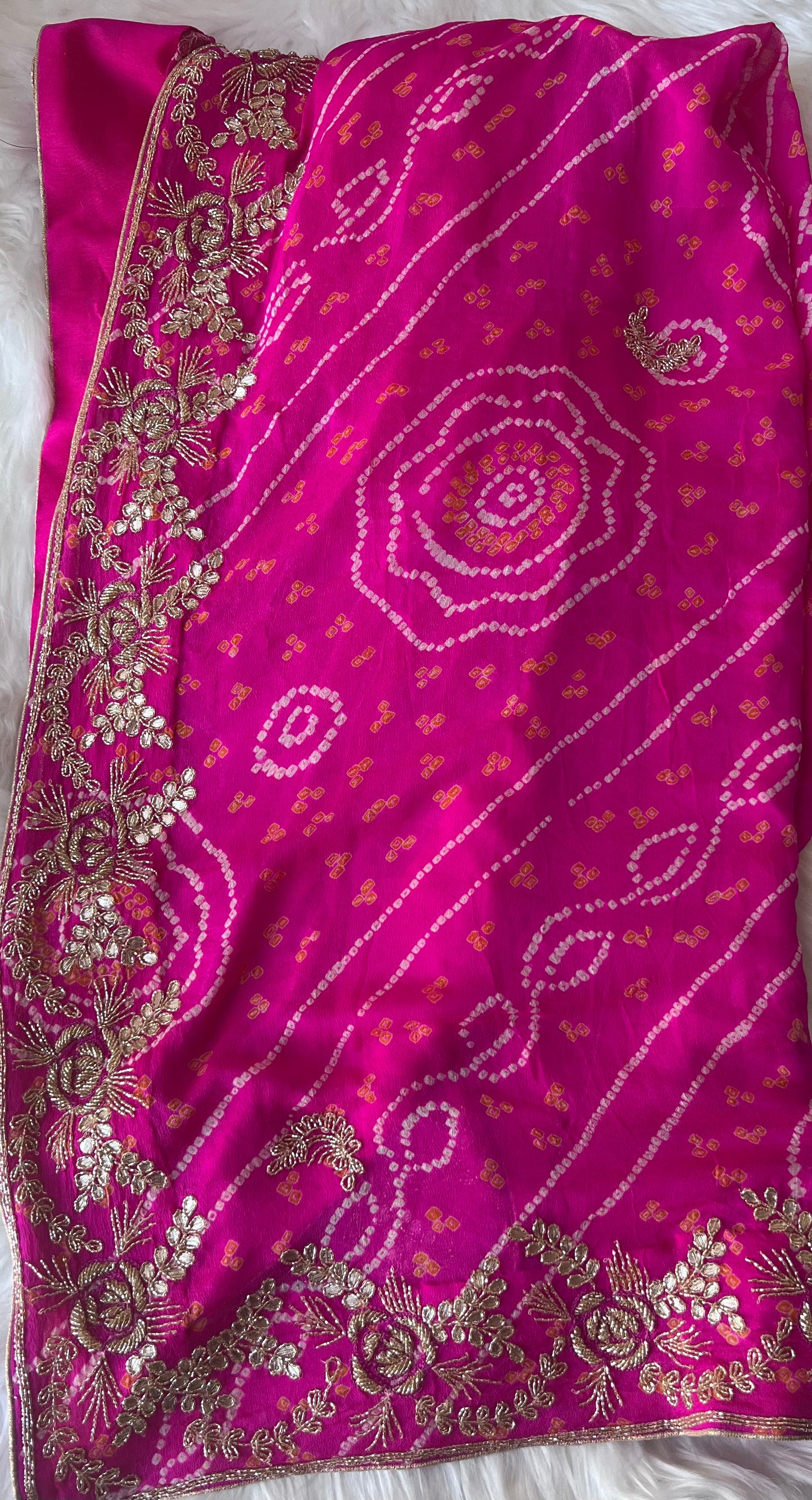 Hot Pink zardosi dupatta