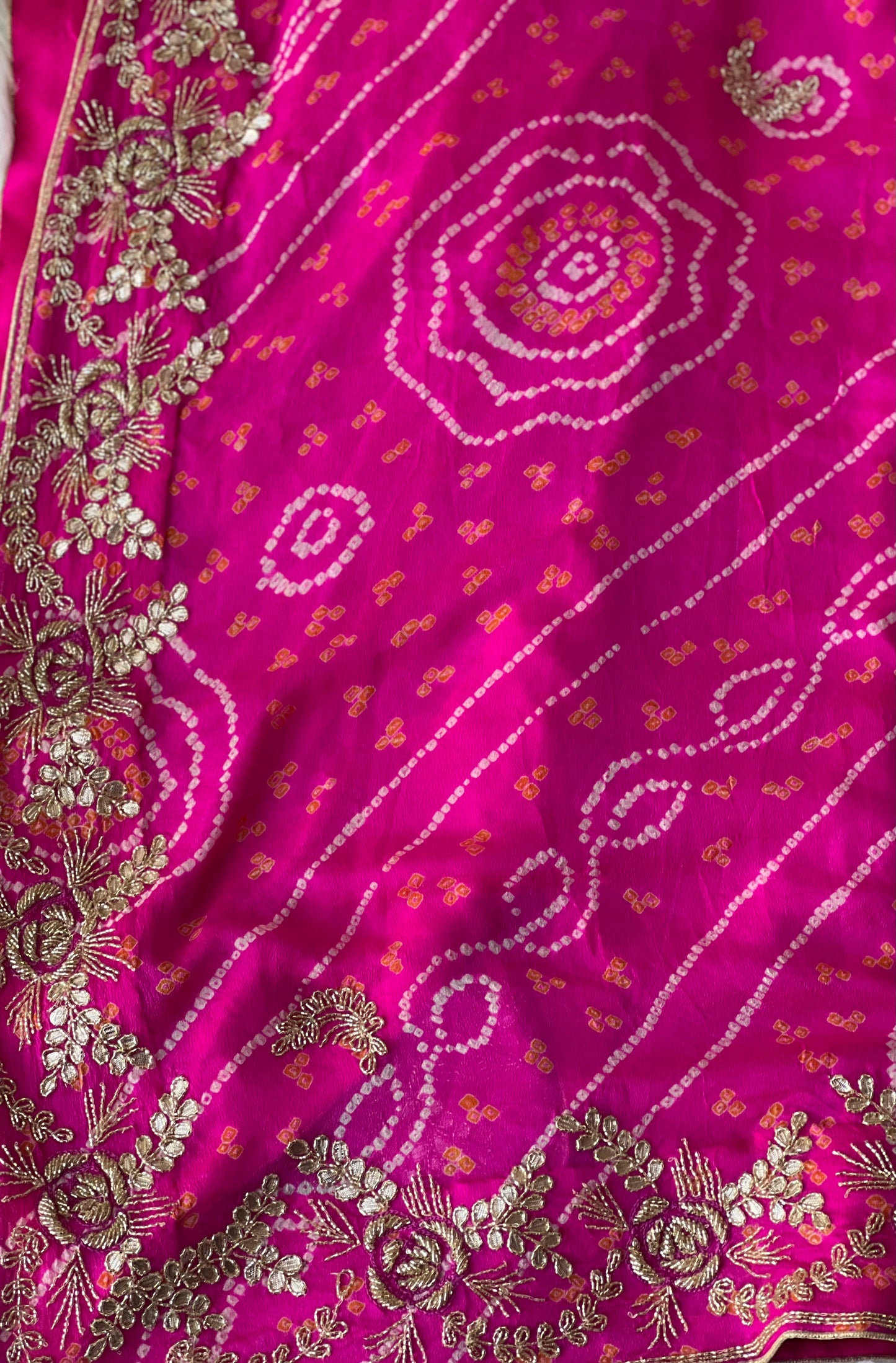 Hot Pink zardosi dupatta