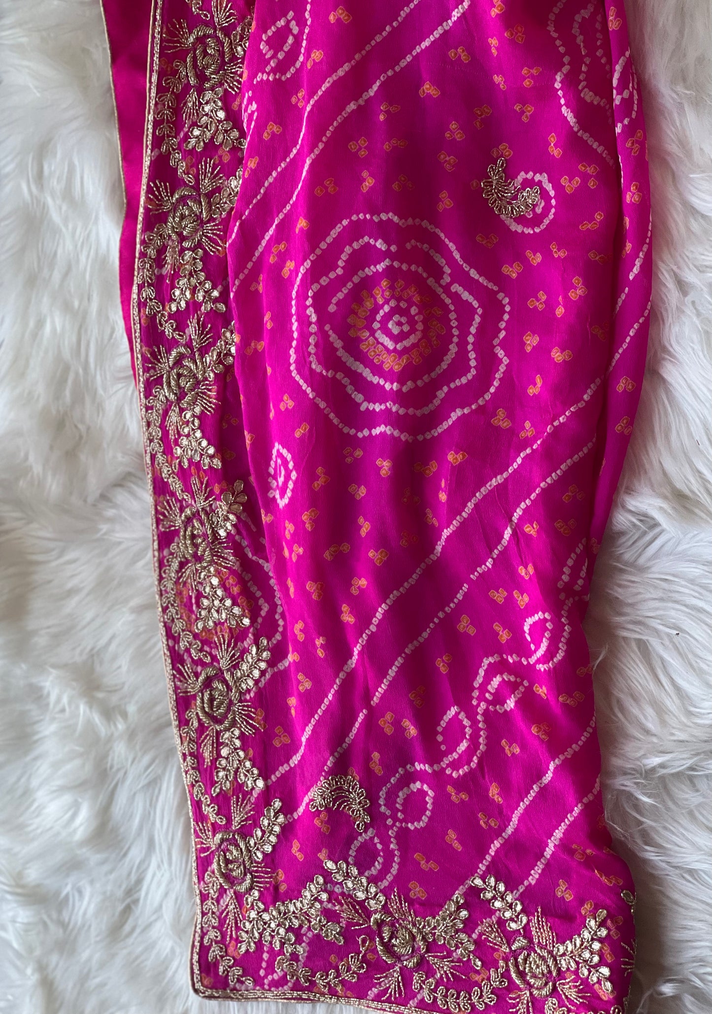 Hot Pink zardosi dupatta