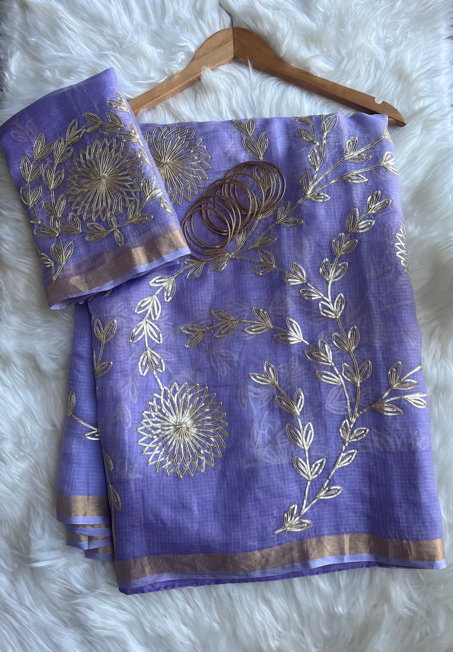 Lilac Gotta work saree