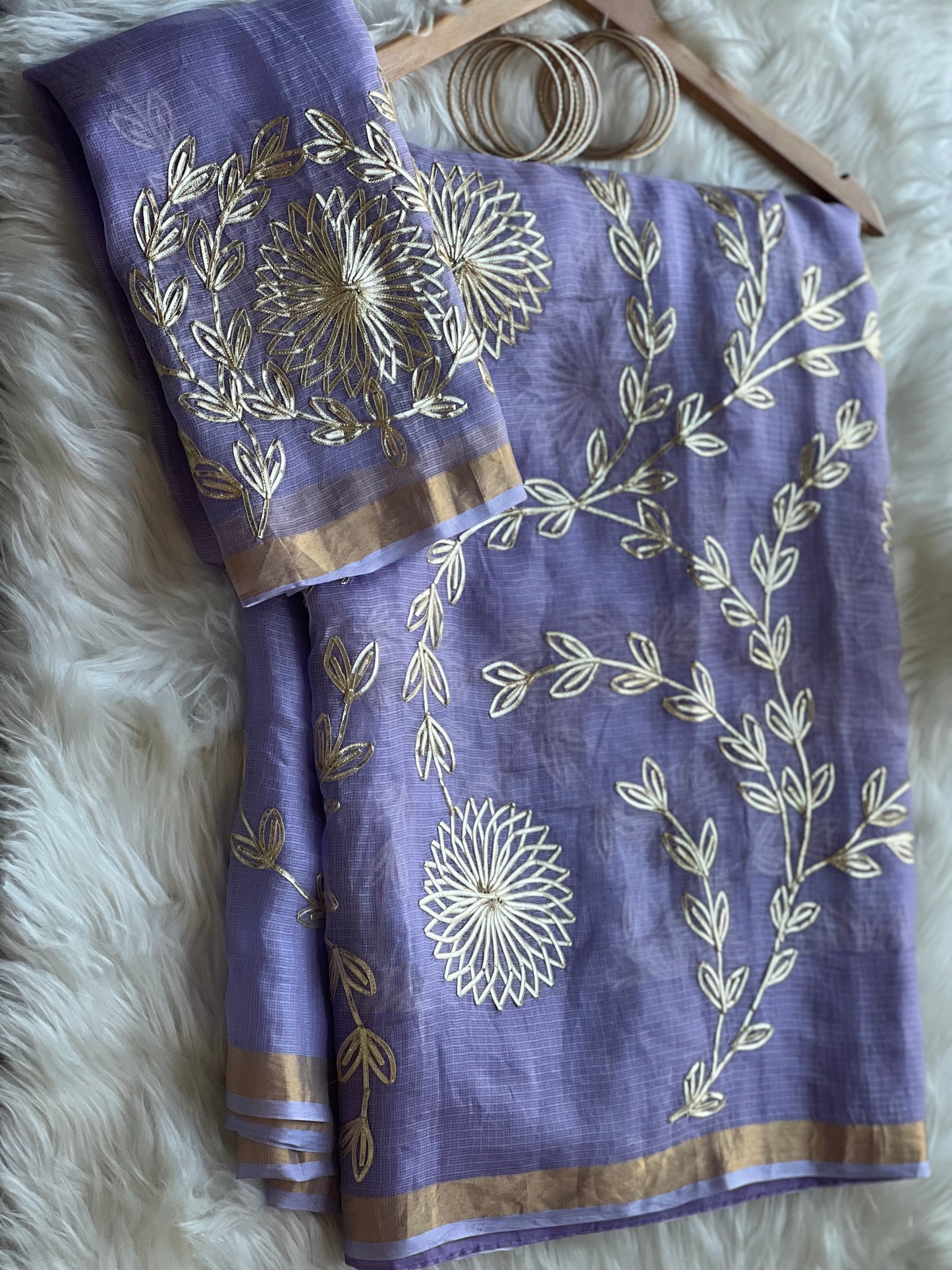 Lilac Gotta work saree