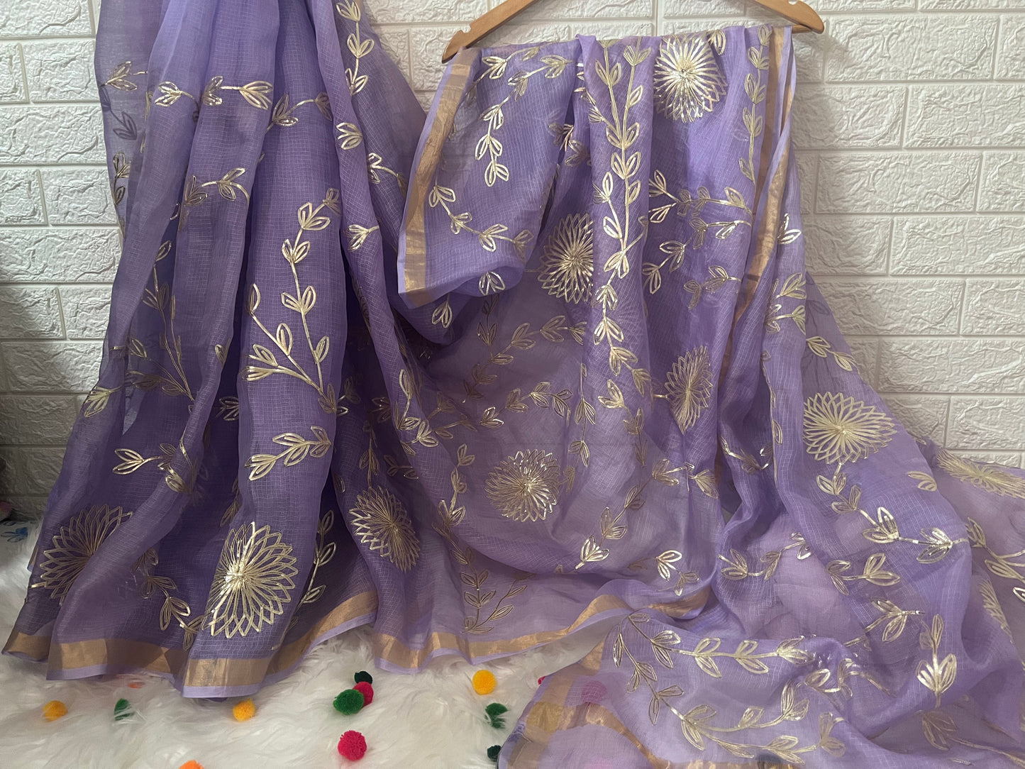 Lilac Gotta work saree