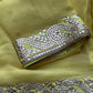 Lemon Yellow Gotta patti saree