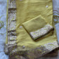 Lemon Yellow Gotta patti saree