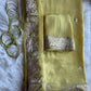 Lemon Yellow Gotta patti saree