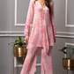 Blush Pink & Fuchsia Floral Printed Tunic Set