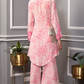 Blush Pink & Fuchsia Floral Printed Tunic Set
