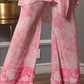 Blush Pink & Fuchsia Floral Printed Tunic Set