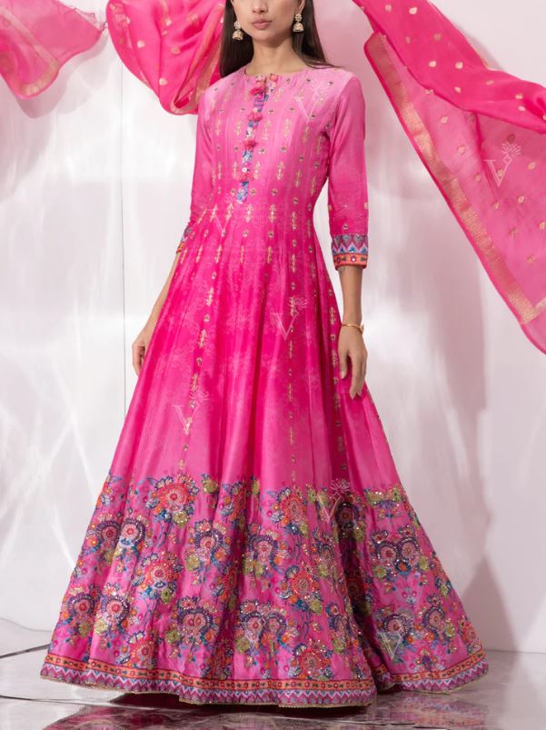 Pink Silk Gown