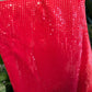 Blood Red Sequins Saree