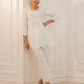 Cotton Evelyn White Top With Evelyn White Bell Bottom