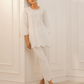 Cotton Evelyn White Top With Evelyn White Bell Bottom